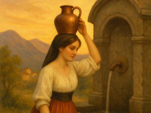 donna che porta l'acqua in testa, immagine generata con AI