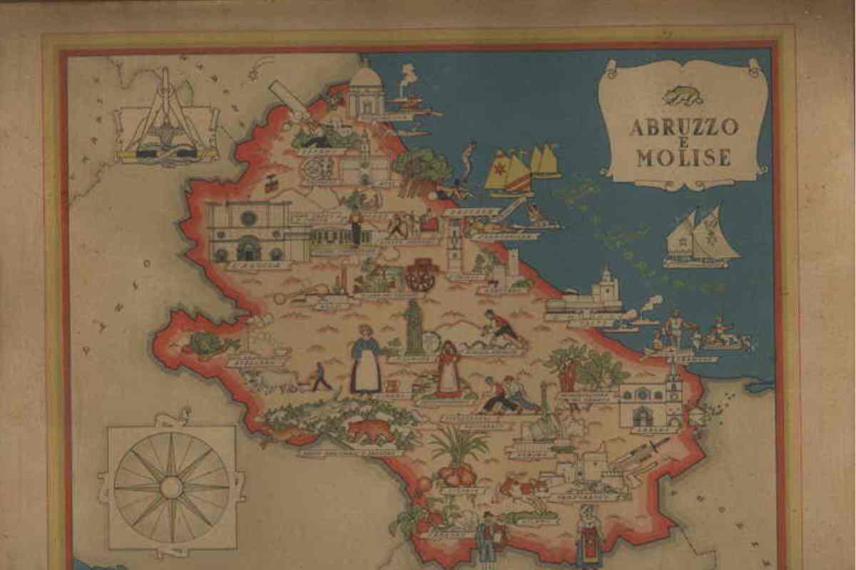 vecchia cartina abruzzo e molise